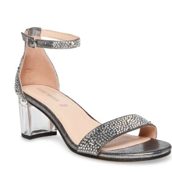 Steve Madden Kids Rhinestone Ankle Strap Heeled Sandals size 2 kids - Picture 1 of 10